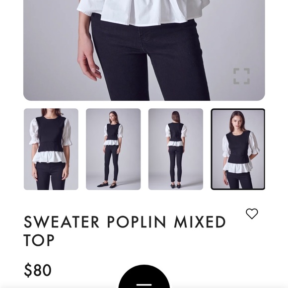 NWOT English Factory Poplin Mixed Sweater - Picture 3 of 3